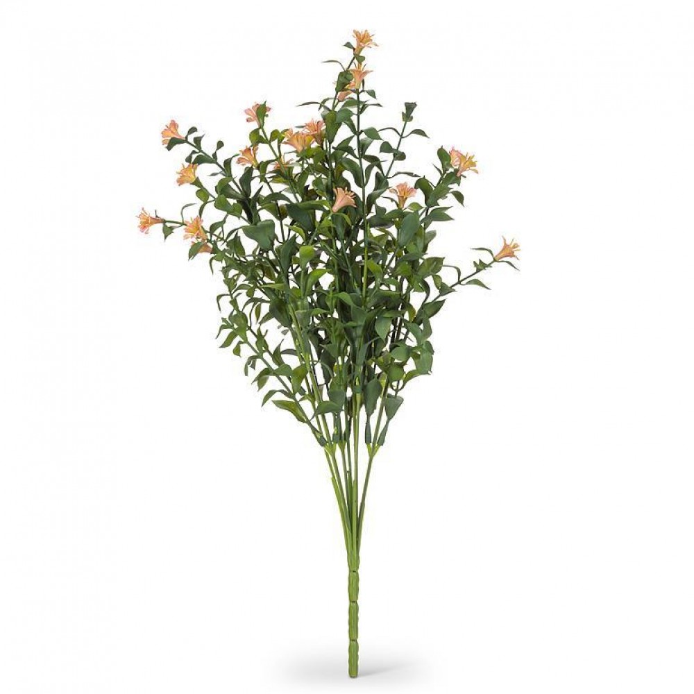 AB-27-FOLIAGE-12-PNK-Q01 14 in. Floral Buds Spray Bouquet Artificial Flowers, Green & Pink