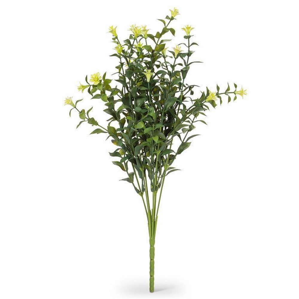 AB-27-FOLIAGE-12-WHT-Q01 14 in. Floral Buds Spray Bouquet Artificial Flowers, Green & White