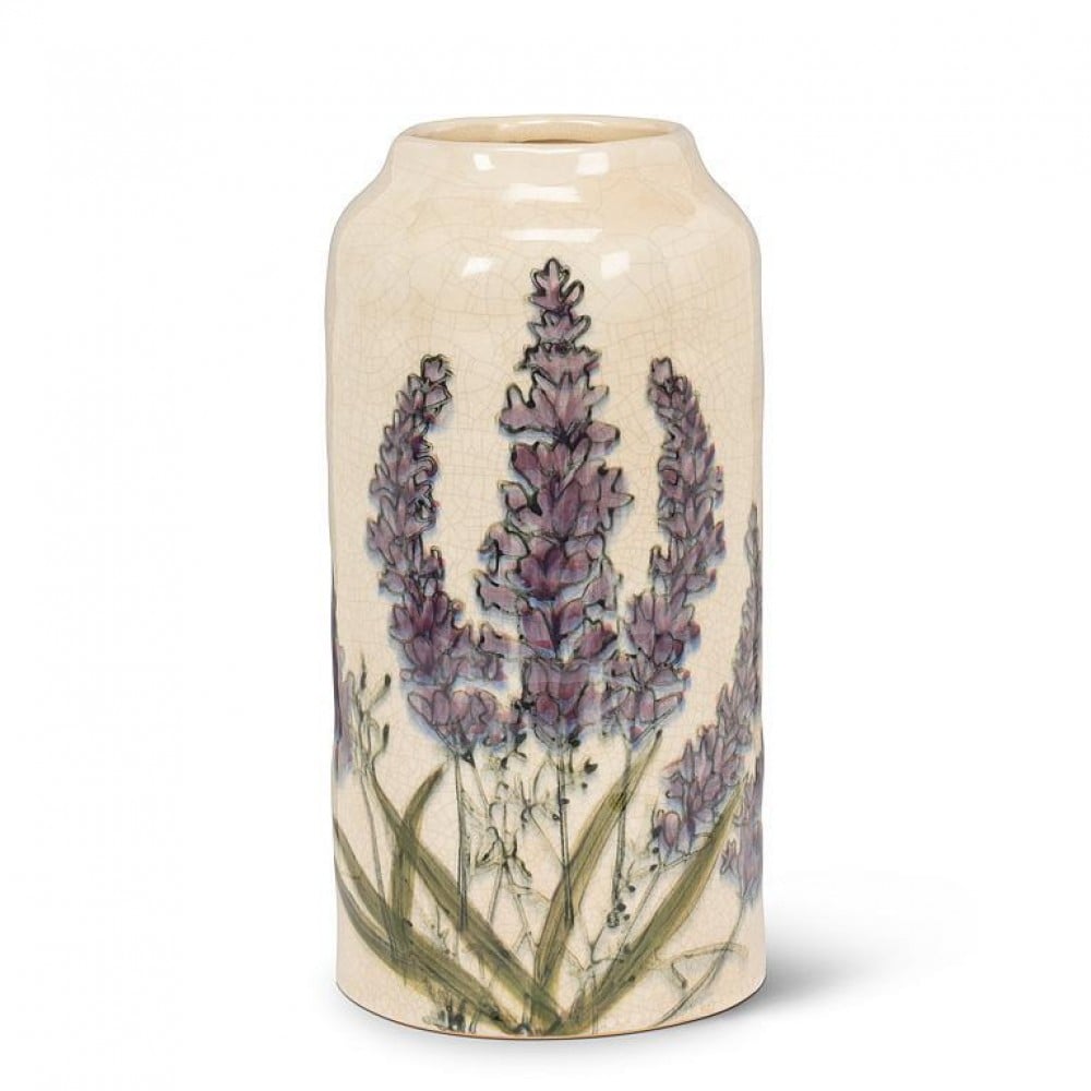 AB-27-UMBRIA-112 10 in. Medium Lavender Vase, Ivory & Purple