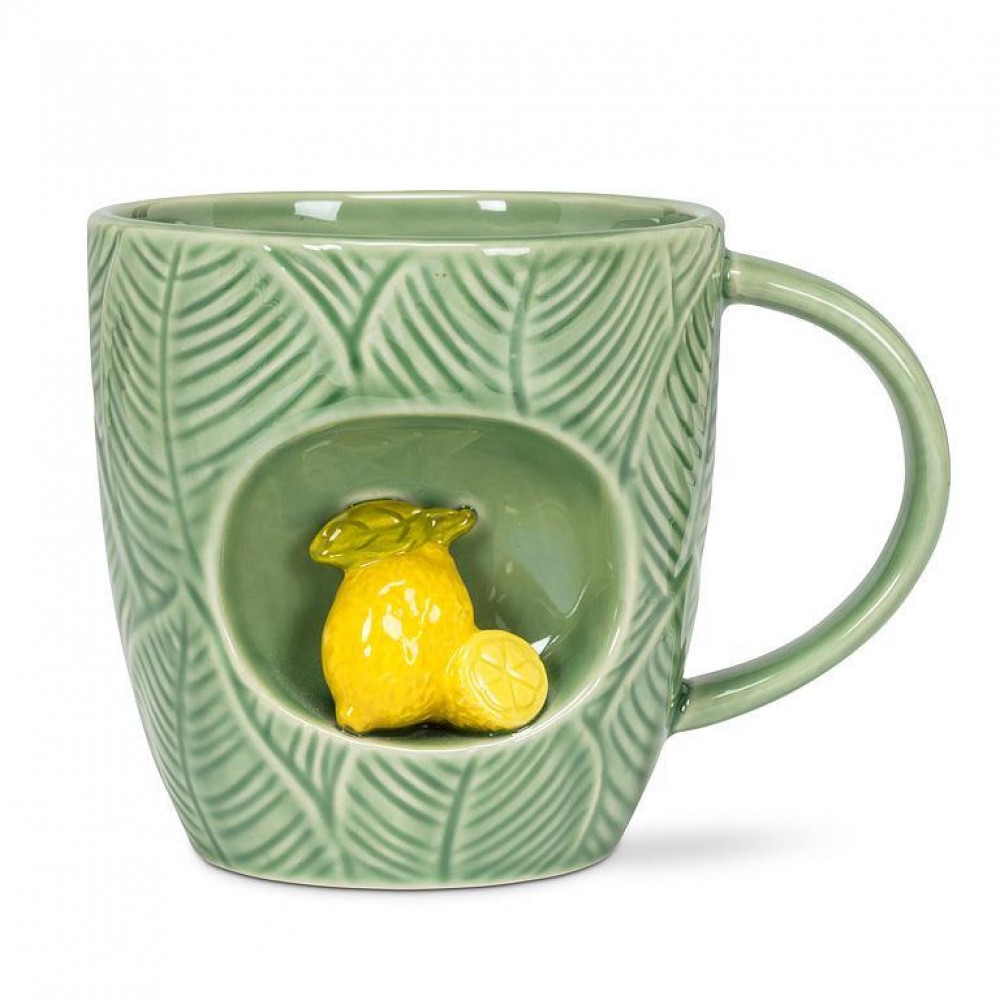 Picture of MDR Trading AB-27-ALCOVE-202-Q01 12 oz Leafy with Lemon Mug, Green & Yellow