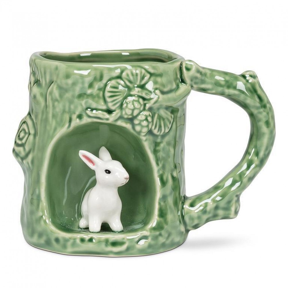 Picture of MDR Trading AB-27-ALCOVE-193-Q01 12 oz Tree Look with Bunny Mug, Green & White