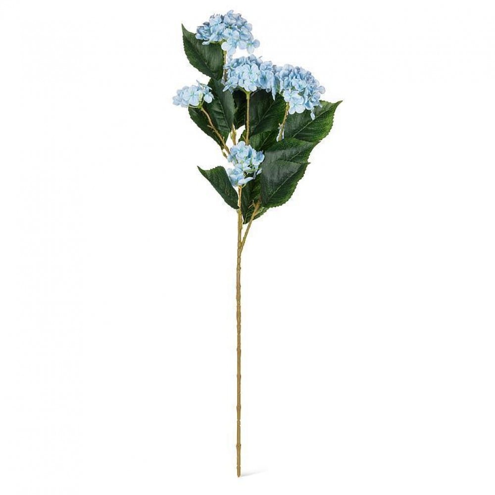 AB-27-GISELLE-255-BLU-Q01 32 in. 6 Bloom Real Touch Hydrangea Branch Artificial Flower, Blue & Green