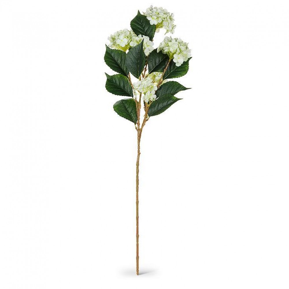 AB-27-GISELLE-255-GRN-Q01 32 in. 6 Bloom Real Touch Hydrangea Branch Artificial Flower, Green