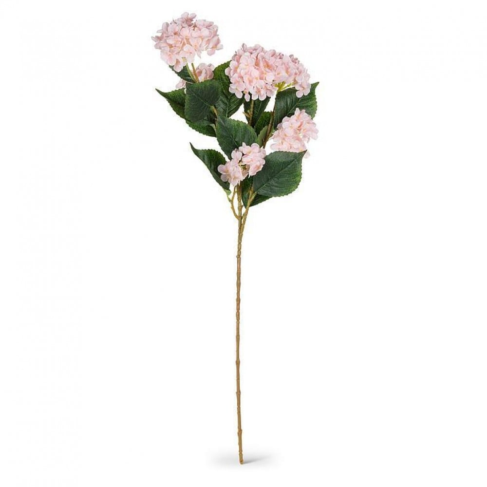 AB-27-GISELLE-255-PNK-Q01 32 in. 6 Bloom Real Touch Hydrangea Branch Artificial Flower, Pink & Green