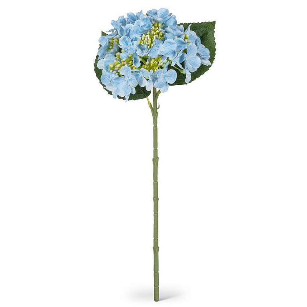 AB-27-GISELLE-262-PUR-Q01 17 in. Single Real Touch Hydrangea Bloom Artificial Flower, Purple & Green