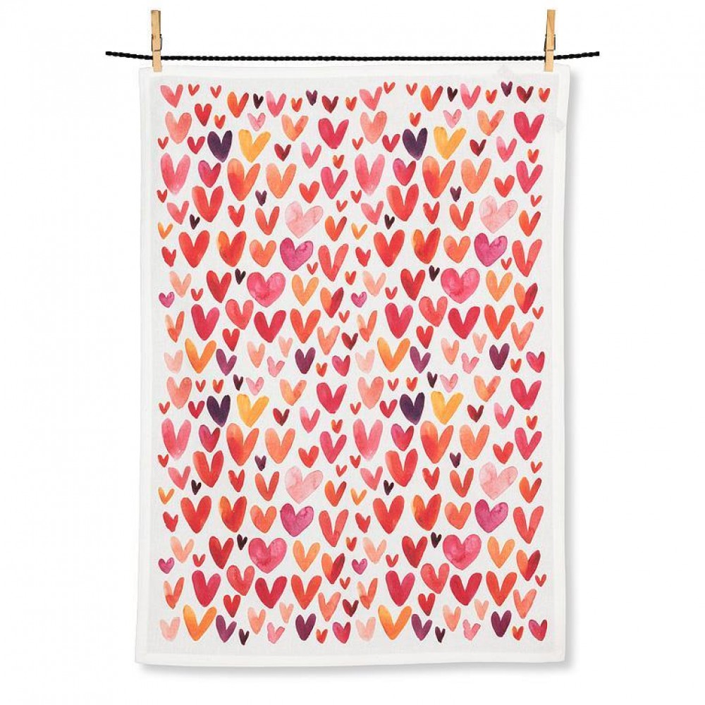 Picture of MDR Trading AB-56-KT-HEARTS 20 x 28 in. Colorful Hearts Tea Towel, Pink & Red