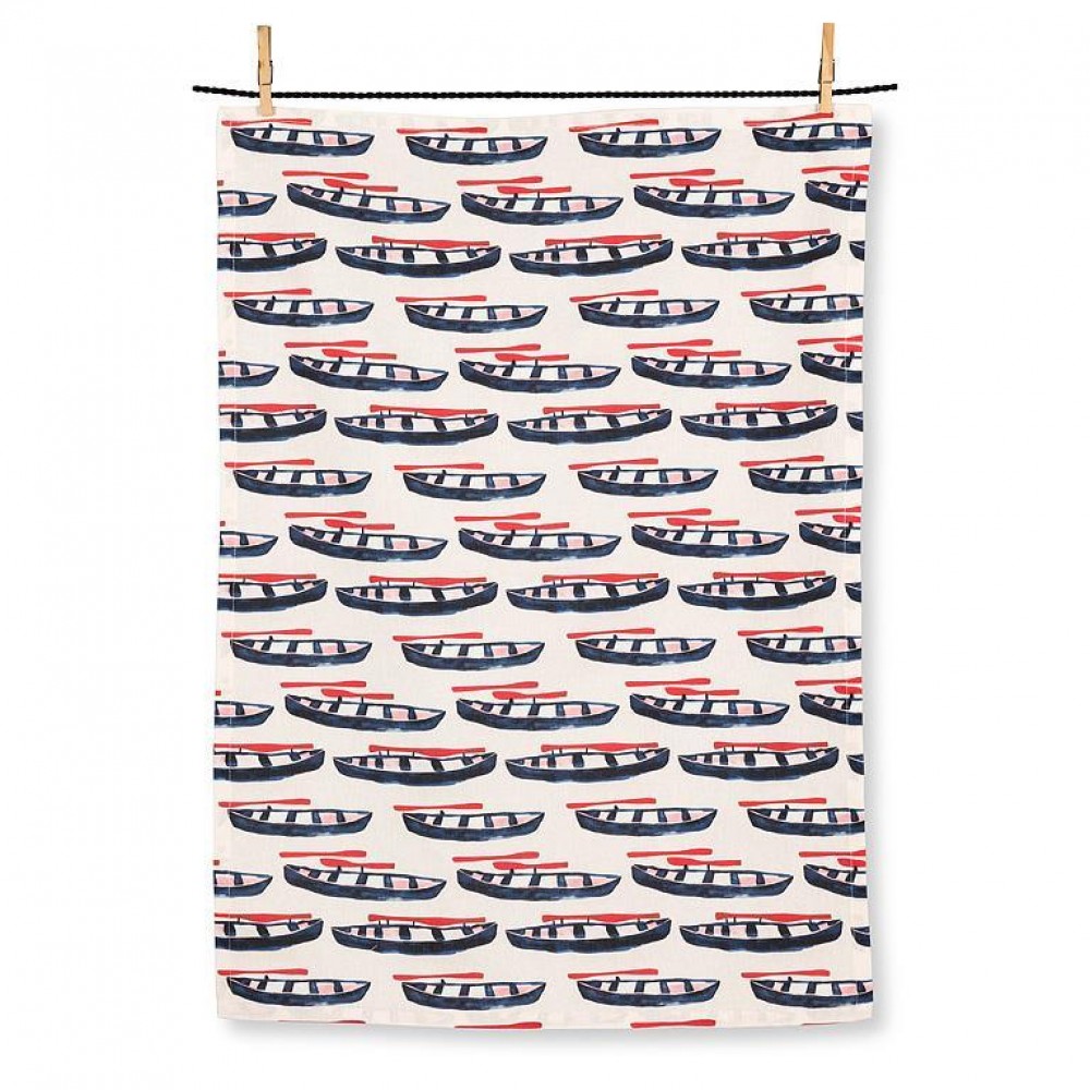 Picture of MDR Trading AB-56-KT-BOATS 20 x 28 in. Rowboats Tea Towel, Blue & Red
