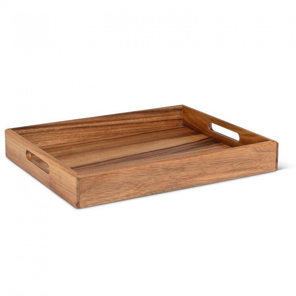 Picture of MDR Trading AB-75-WOODWORK-33-Q01 14 x 17 in. Large Rectangle Tray with Handles Tray, brown