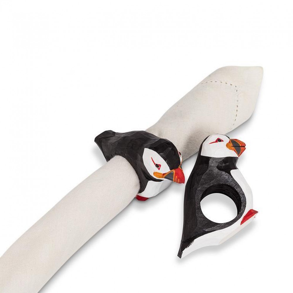 Picture of MDR Trading AB-27-LODGE-NR-5001-Q01 4 in. Puffin Napkin Ring, Black & White