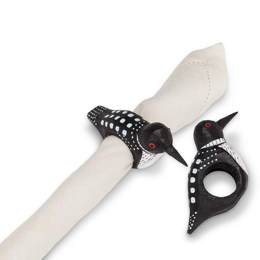 Picture of MDR Trading AB-27-LODGE-NR-5002-Q01 4.5 in. Loon Napkin Ring, Black