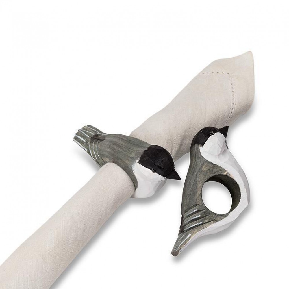 Picture of MDR Trading AB-27-LODGE-NR-5003-Q01 4 in. Chickadee Napkin Ring, Gray & White