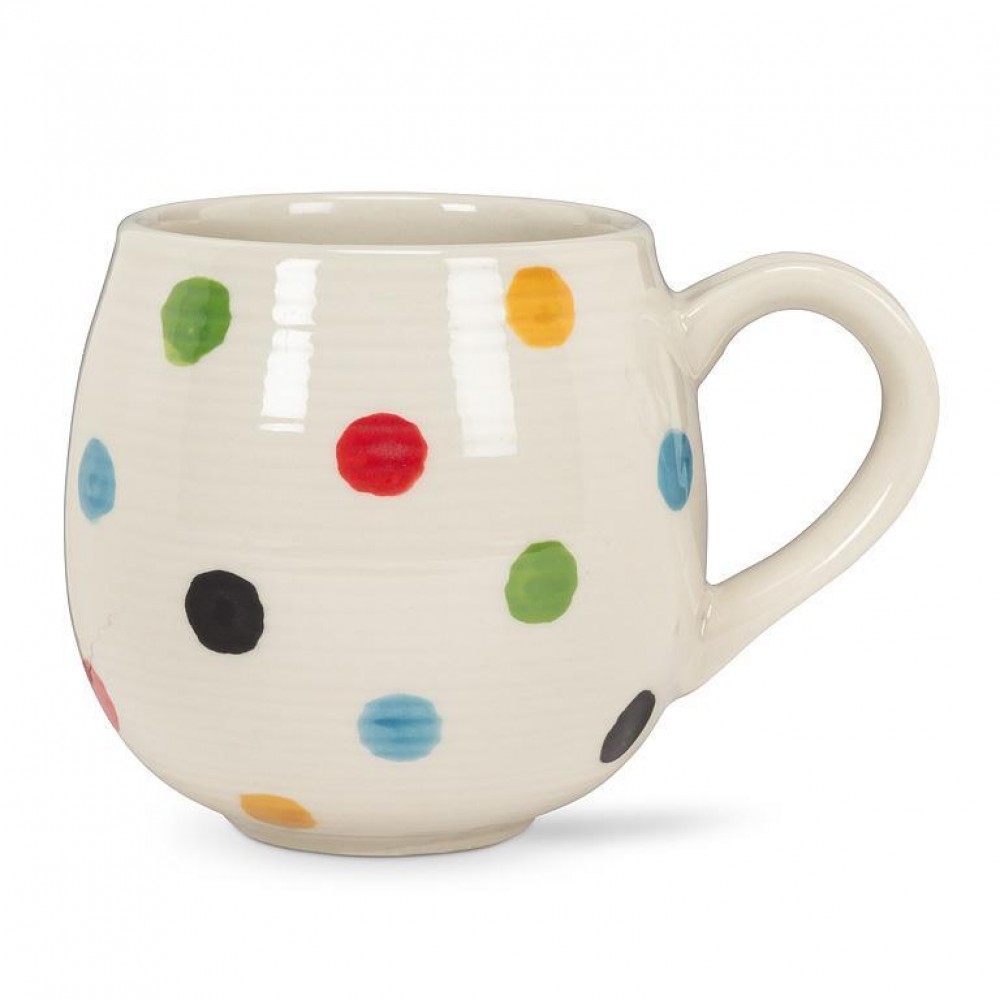 Picture of MDR Trading AB-27-BALLON-DOT-Q01 16 oz Colorful Dot Ball Mug, Ivory & Multi Color