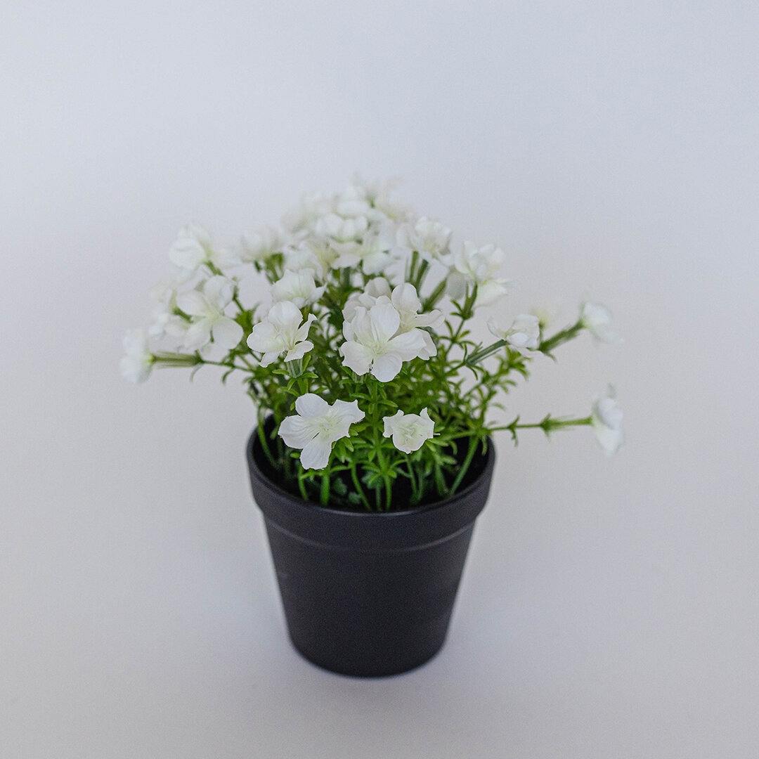 FP-HAC-006 Bouquet Of Violets In A White Pot Artificial Flowers