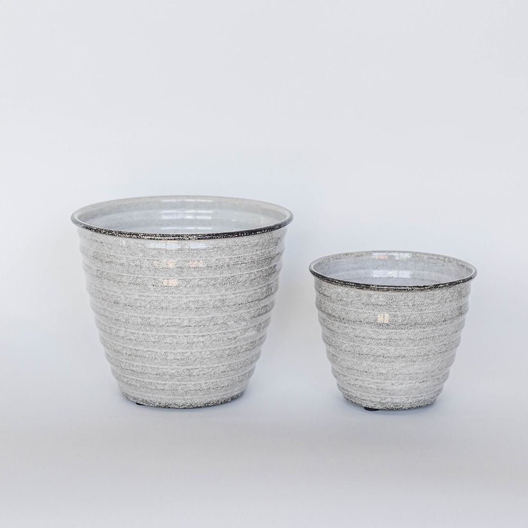 FP-UDIE-013 Set Of 2 White Avondale Planters