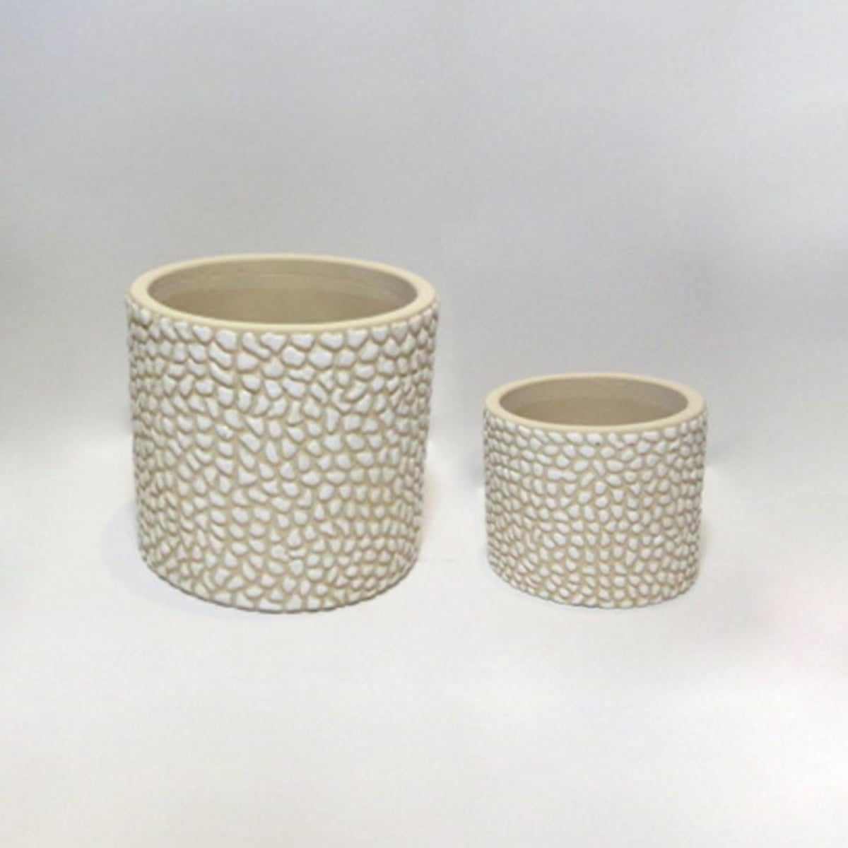 FP-CNP-457 Set Of 2 Raised Pebble Texture Flower Planters