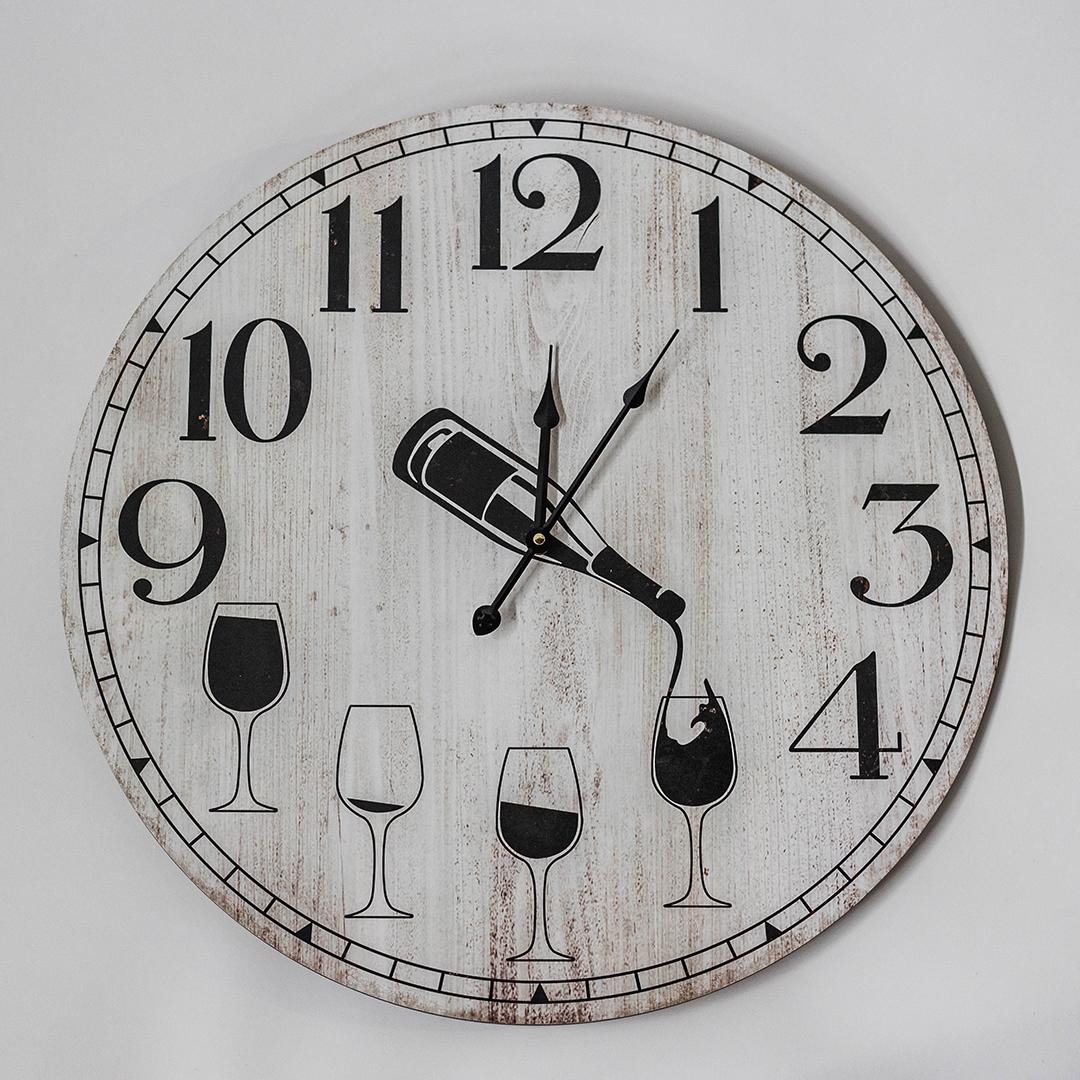 FP-MIN-227 Wine Bottle With Wine Glass And Roman Numerals Wall Clock