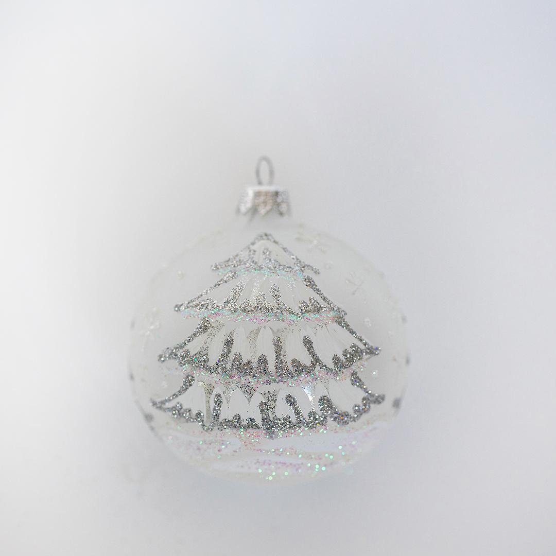 FP-RBL-023 Snow Covered Christmas Tree Ball Ornament