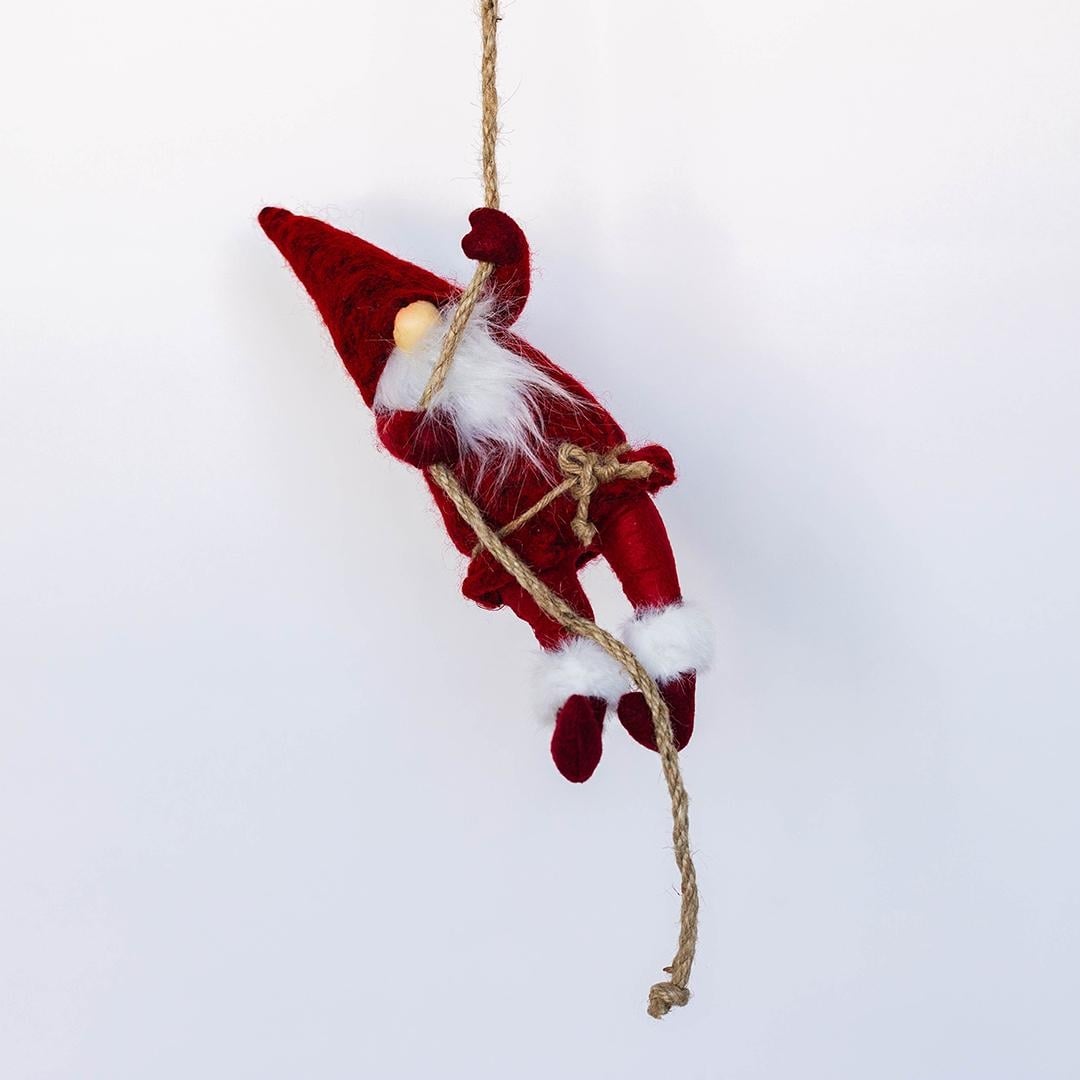FP-MHC114 Gnome In A Red Suit Climbing A Rope Decoration