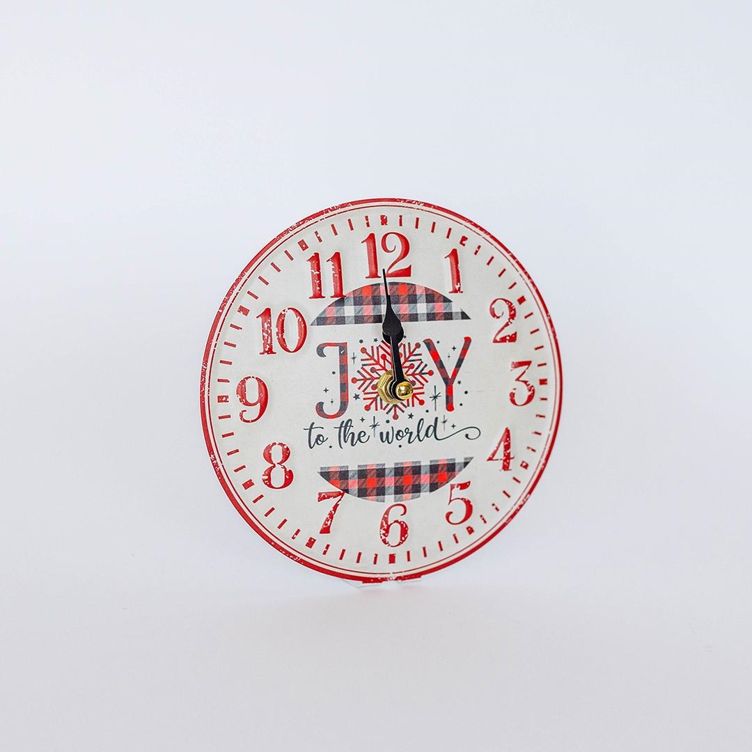 FP-MIN-430 Joy To The World Christmas Themed Table Clock