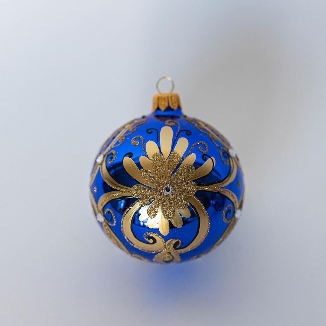 FP-RBL-018 Golden Floral Burst Ball Ornament