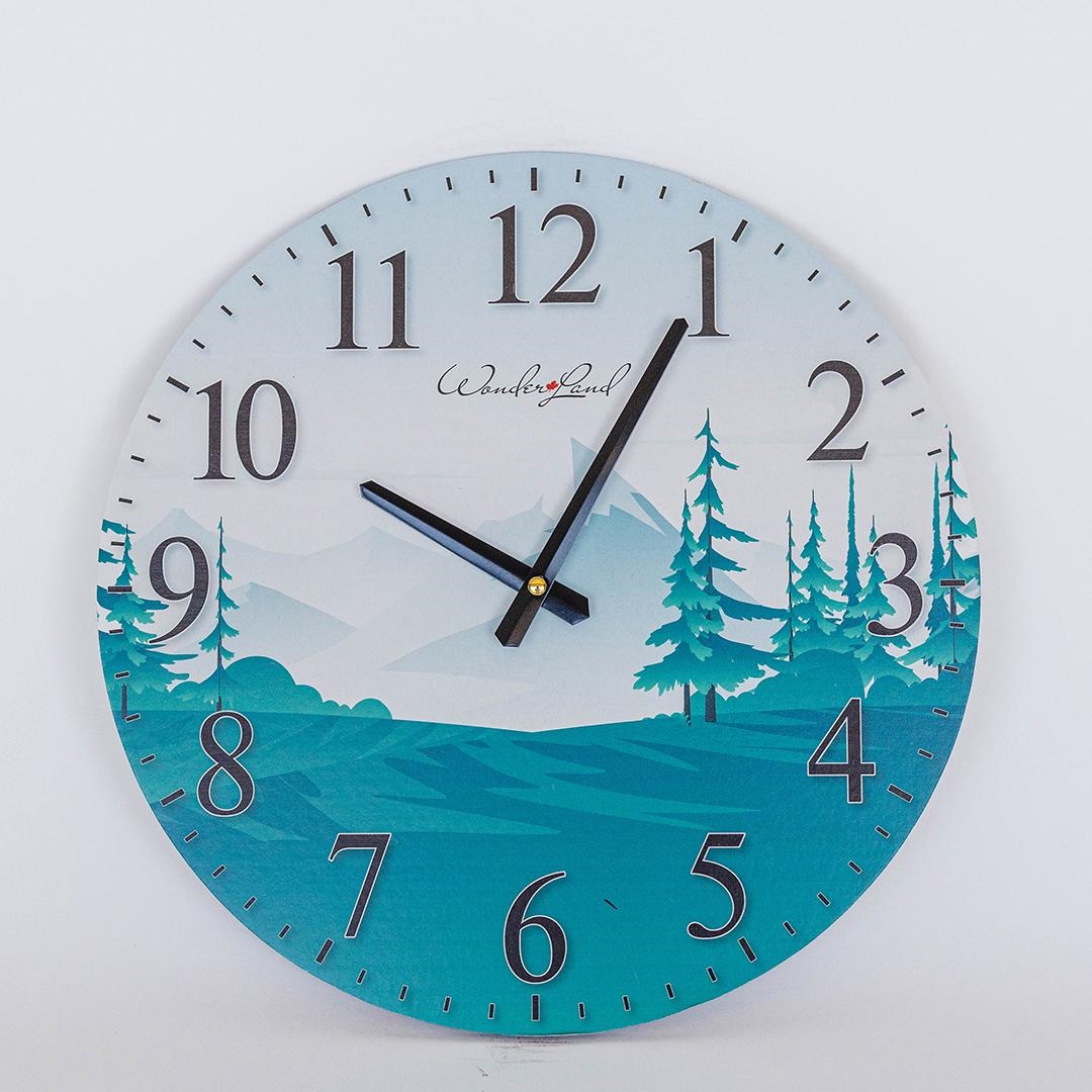 FP-MIN-472 Forest With Mountains In The Distance Wall Clock