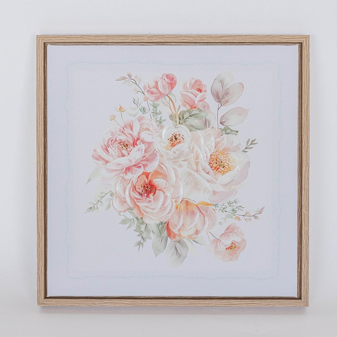 FP-XIN-129 Pink Flowers Canvas Print Framed Artwork