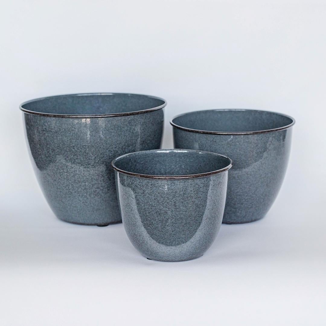 FP-UDIE-009 Set Of 3 Egg Pot Saucer Planters