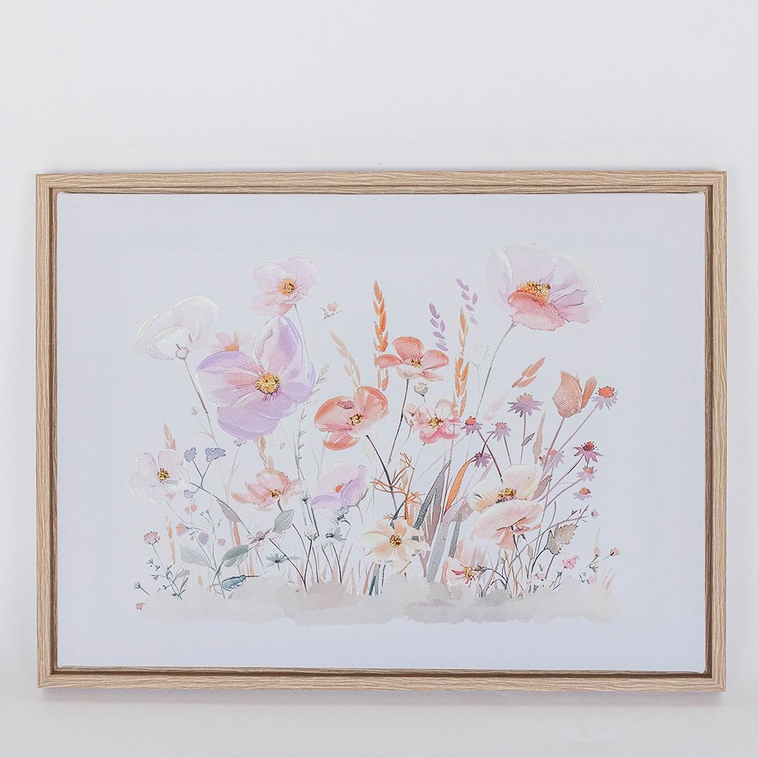 FP-XIN-132 Pastel Flowers Canvas Print Framed Artwork