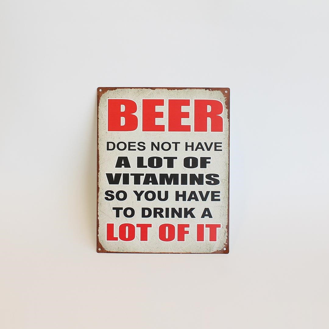 FP-MIN-500 Beer Does Not Have A Lot Of Vitamins With Text Sign
