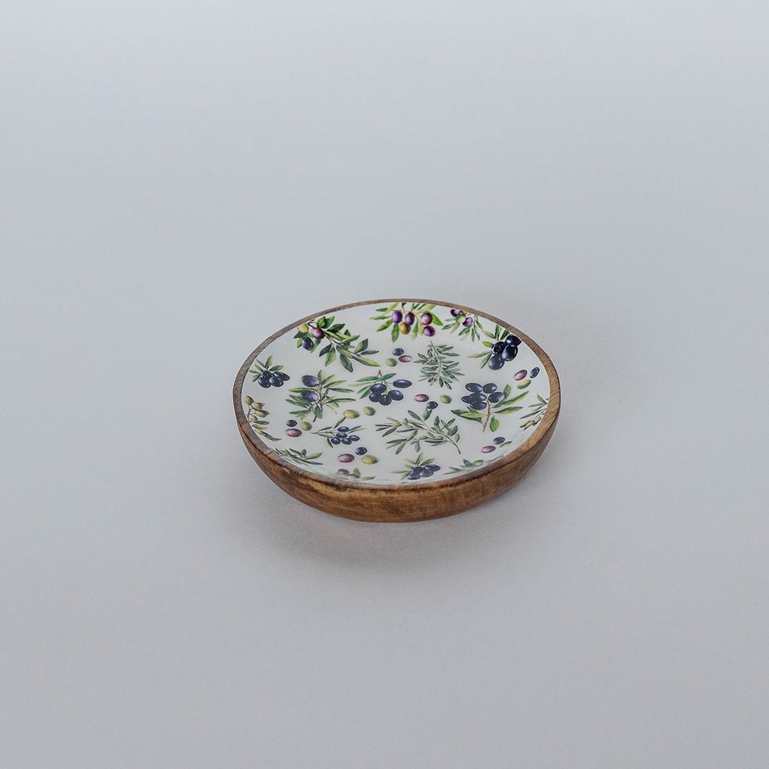 FP-ULCR-014-O Olive Pattern Round Tray