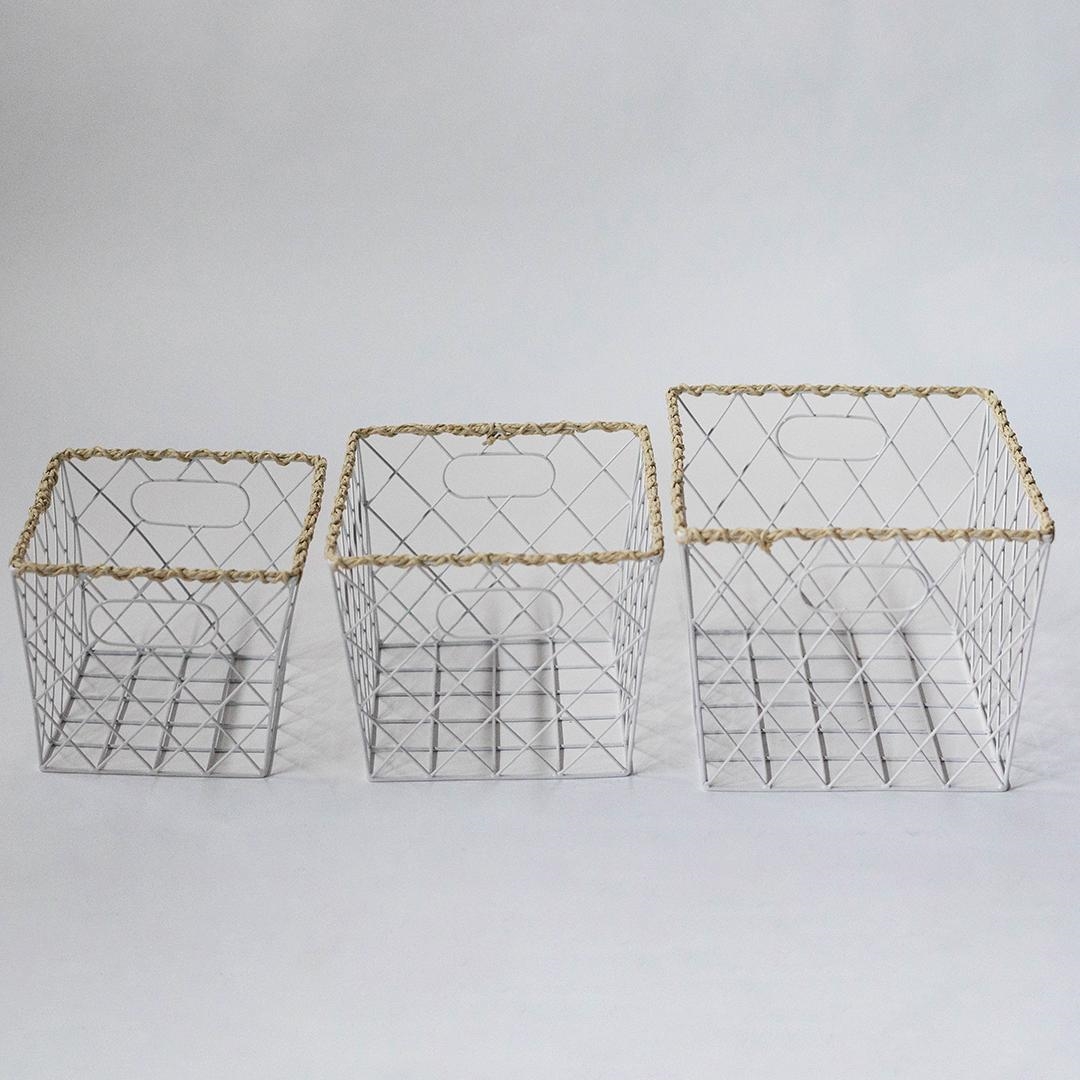 FP-MAC-185 Set Of 3 Rectangular With Round Handles Baskets