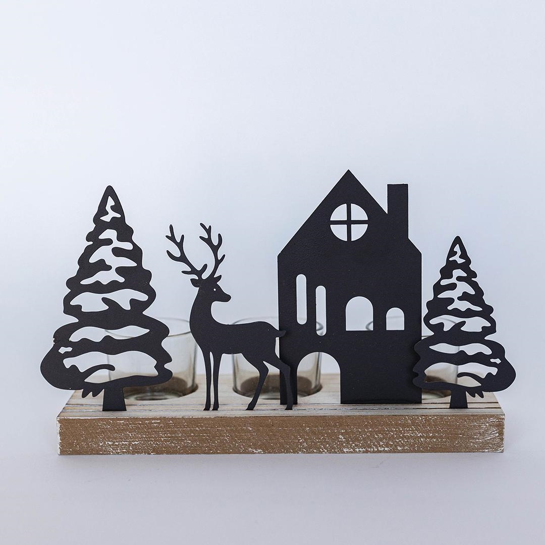 FP-HUS-675 Winter Village Tealight Candle Holder