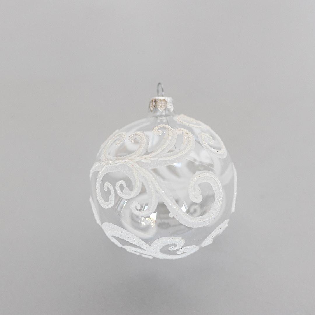 FP-RBL-021 Snowy Swirls Pattern Ball Ornament