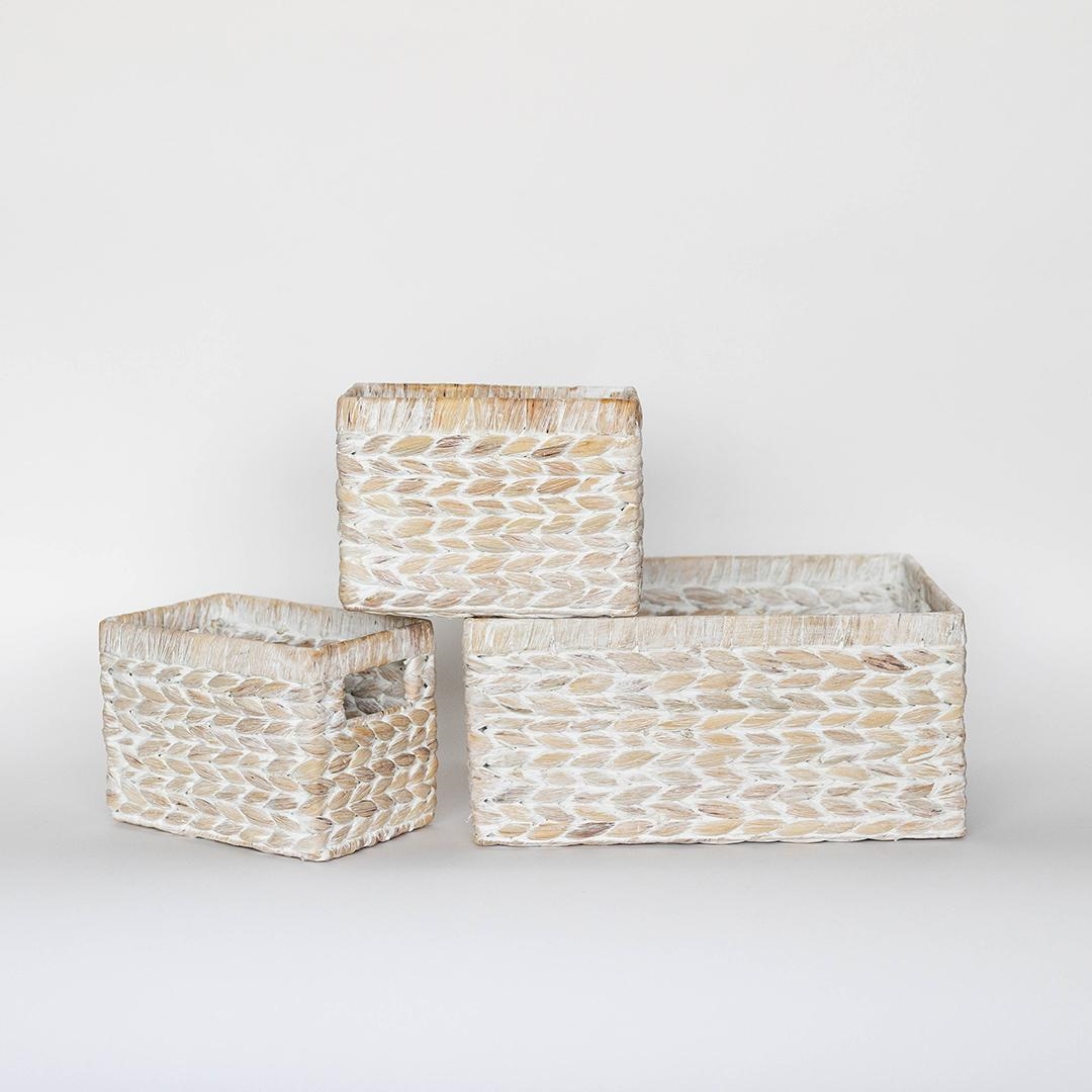 FP-MAC-189 Set Of 3 Rectangular With Handles Baskets