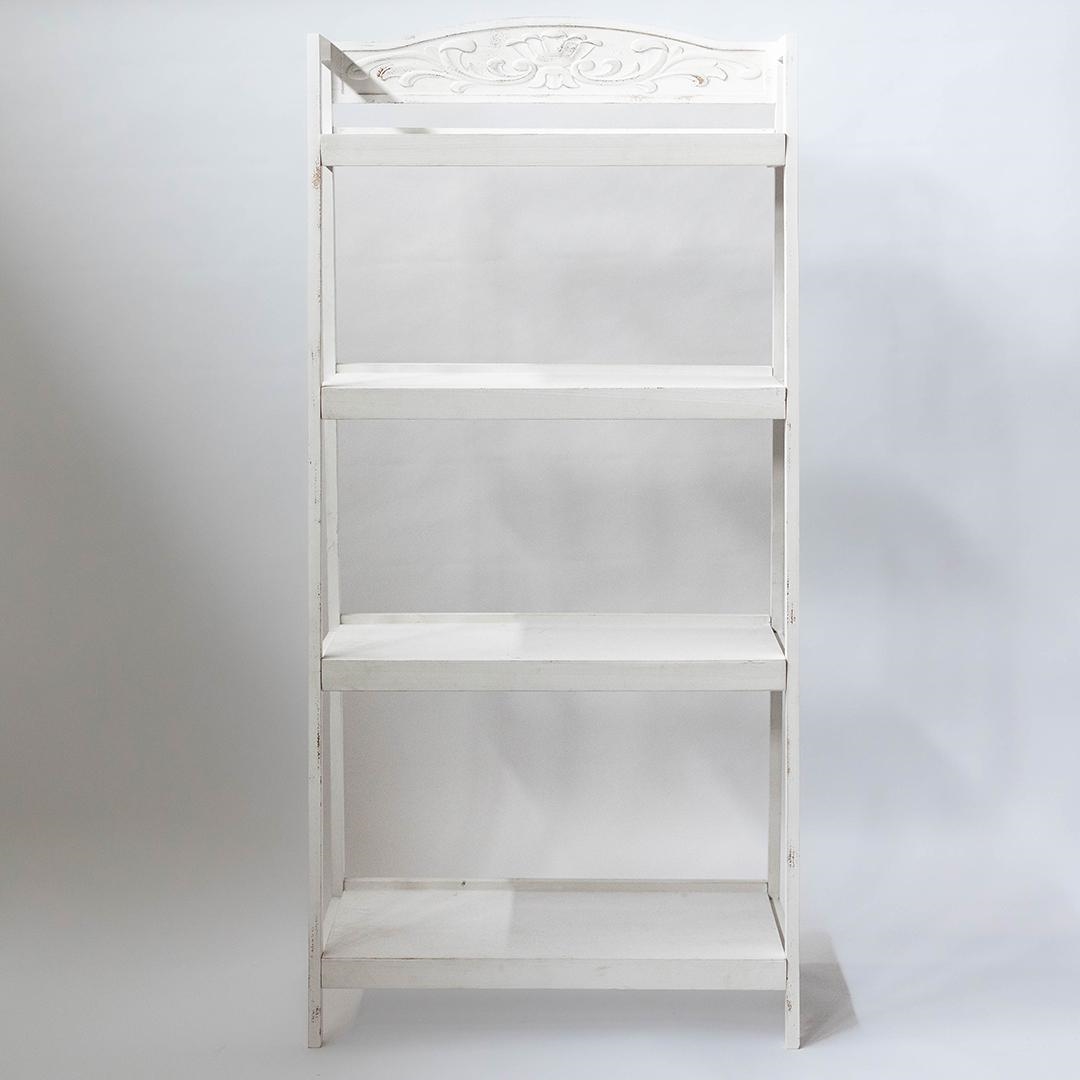 FP-FWP-147 Antique White With 4 Shelves Stand