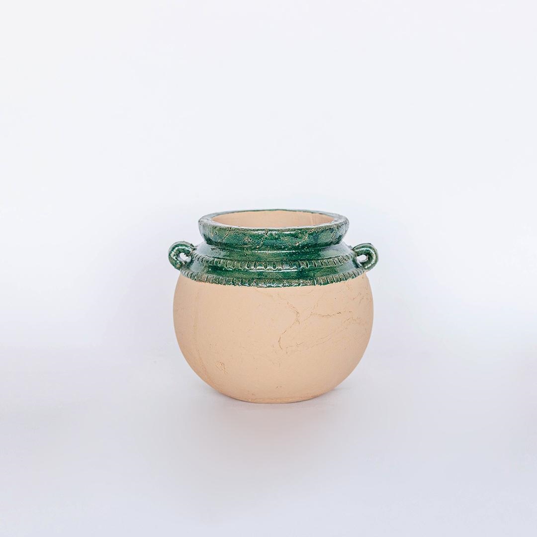 FP-CNP-419 Rounded With Glazed Top And Handles Vase