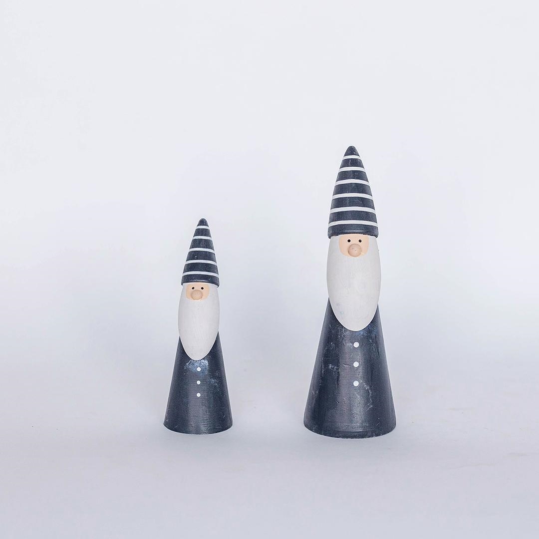 FP-HUS-676-B Set Of 2 Wizard Gnomes Wearing Striped Caps Figurines