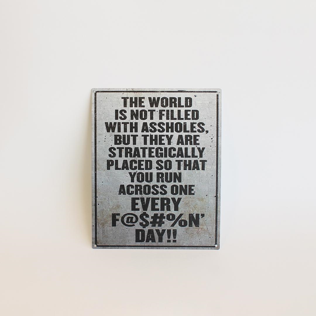 FP-MIN-521 Funny Text About The World Sign