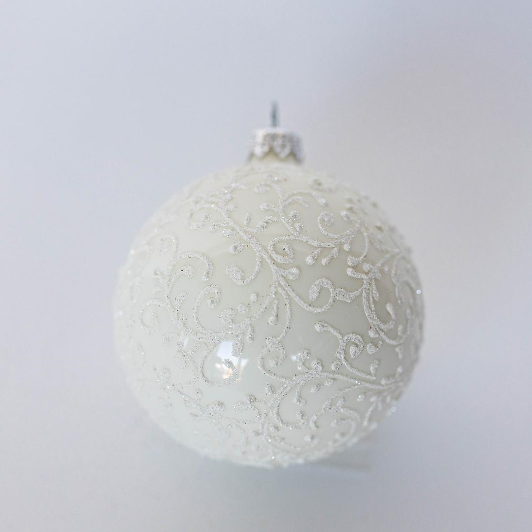 FP-RBL-013-W Filagree Pattern Ball Ornament
