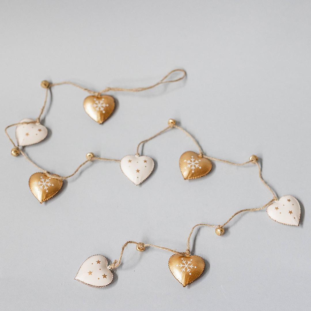FP-HUS-612 Patterned Hearts With Star Or Snowflake Pattern Garland