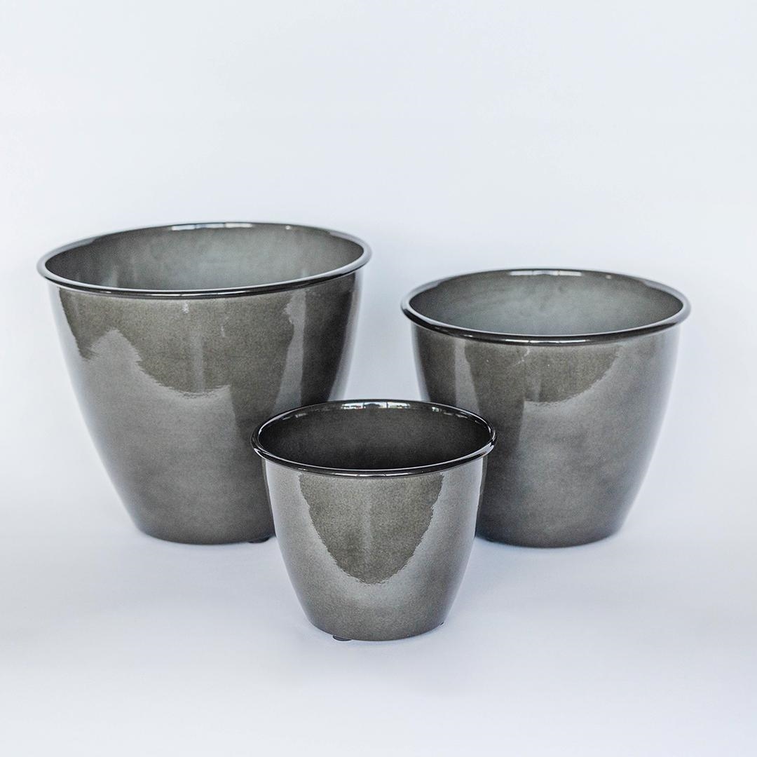 FP-UDIE-011 Set Of 3 Shiny Tapered Pots Planters