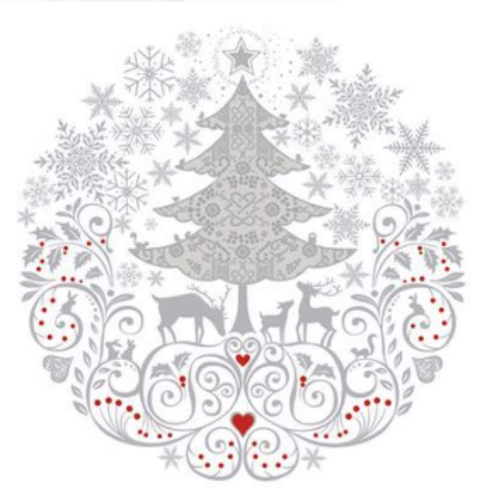 FP-PMK-045 Set Of 20 Silvery Christmas Pattern Napkins