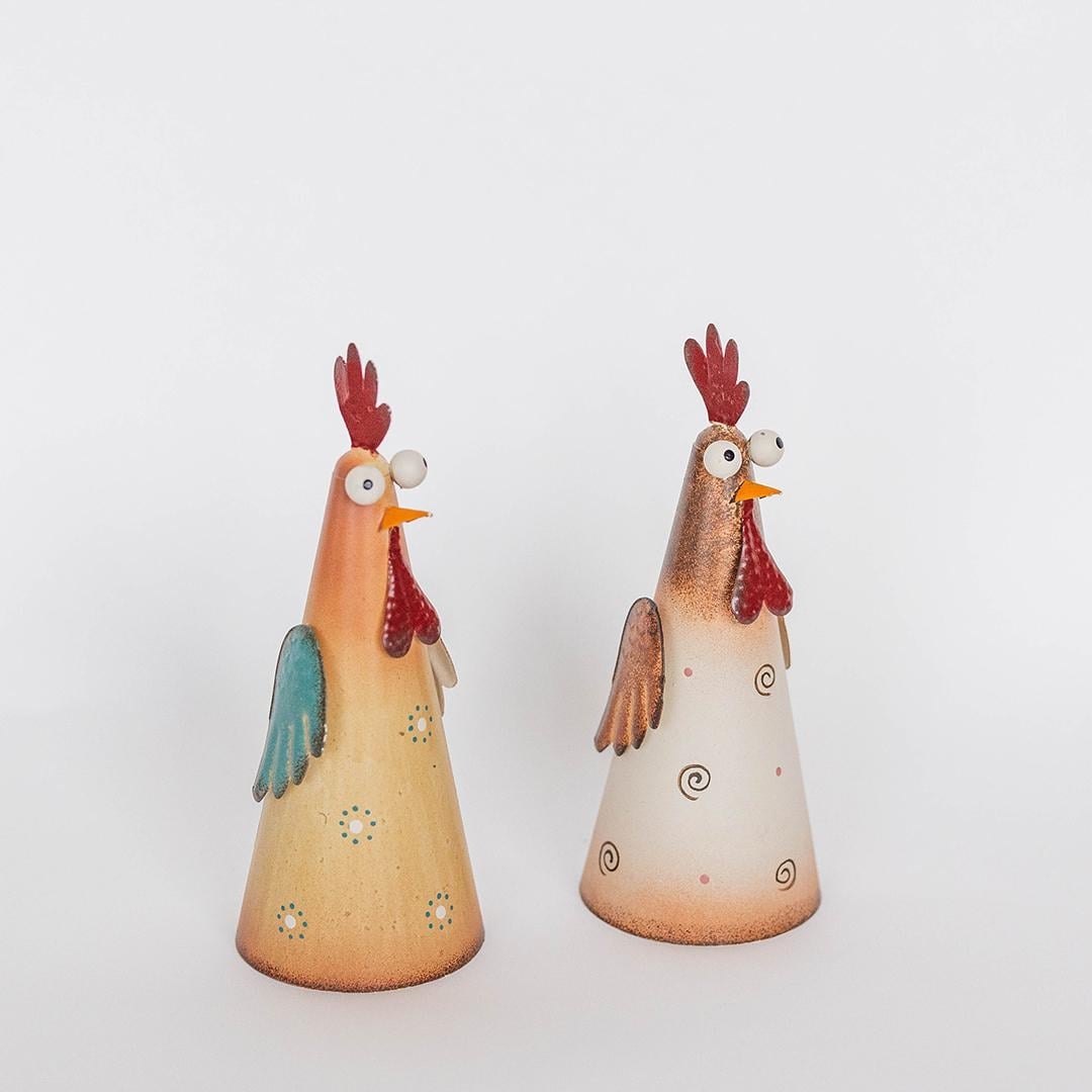 FP-HUS-719 Set Of 2 Silly Roosters Figurines