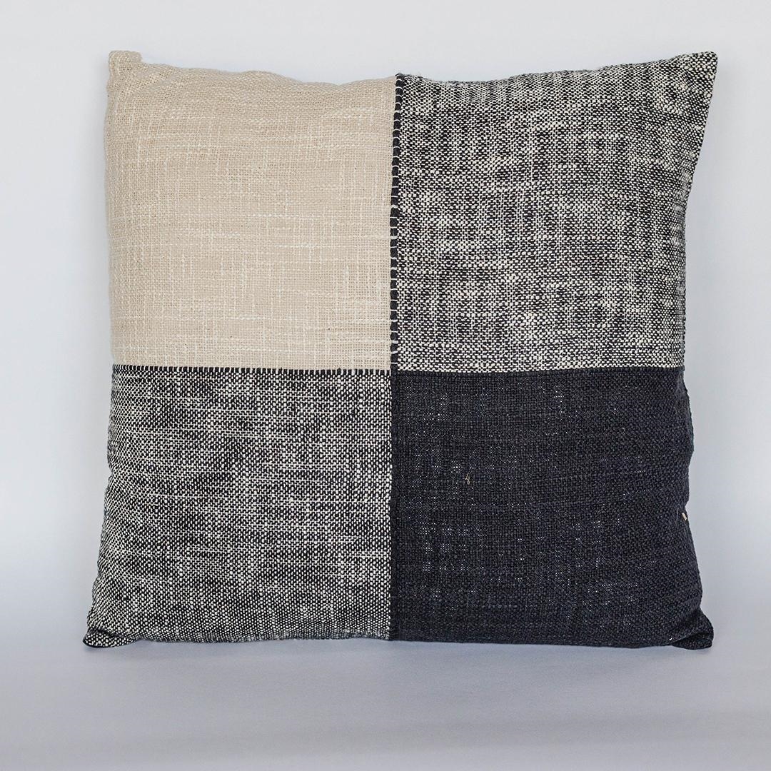 FP-IMT-272-L Blacks And Beige Check Pillow