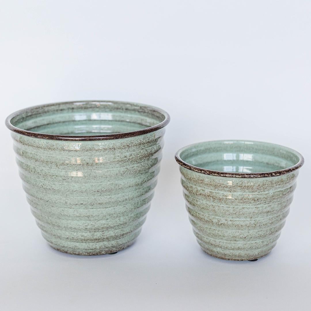 FP-UDIE-015 Set Of 2 Green Avondale Planters