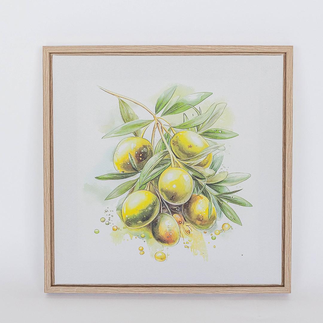 FP-XIN-141 Olives On A Branch Canvas Print Framed Artwork