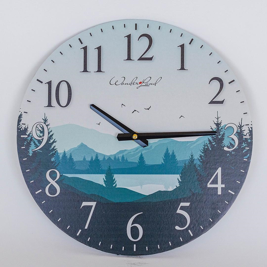 FP-MIN-471 Mountain View In Blues Wall Clock