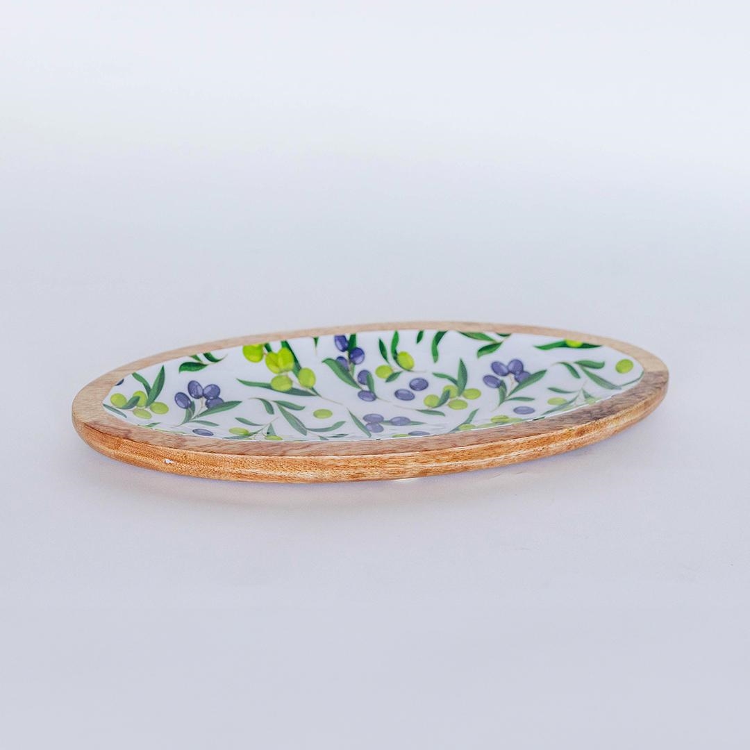 FP-ULCR-017-O Olive Pattern Oval Tray