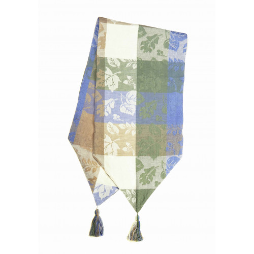 13 x 54 in. Ribbed Table Runner with Tassels, Oak Shale