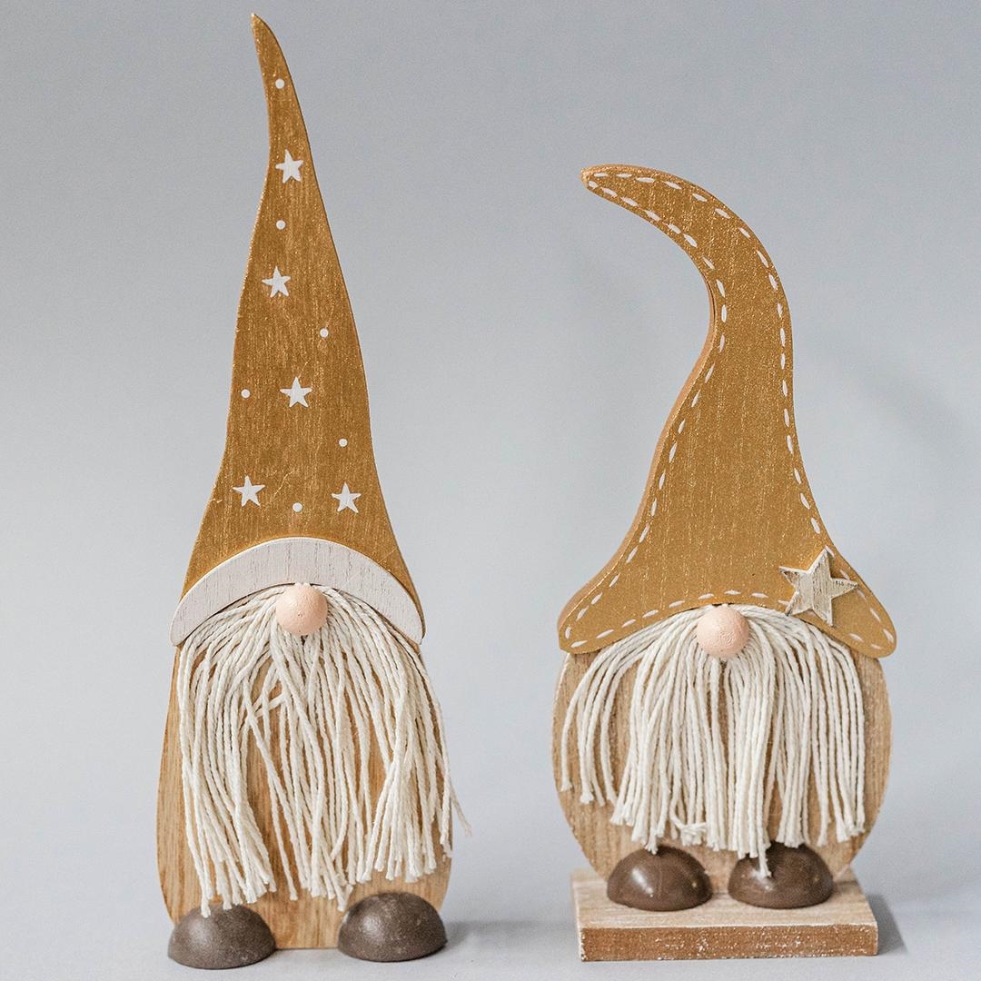 FP-HUS-609 Set Of 2 Assorted Gnomes In Hats Figurines